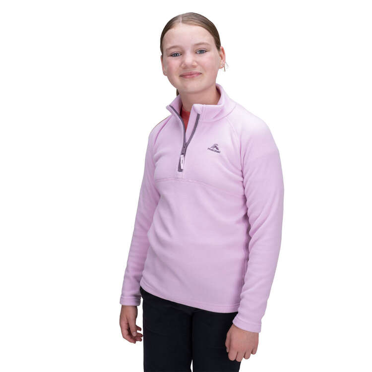 Macpac Kids Tui Fleece V2 Pullover, Pink, rebel_hi-res