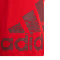 adidas Boys Logo Tee, Red, rebel_hi-res