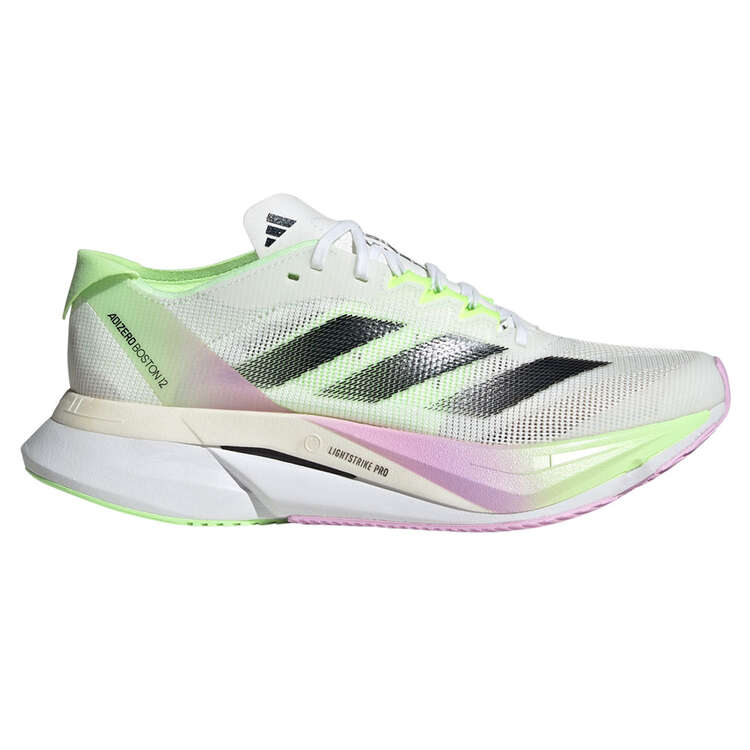 adidas Adizero Boston 12 Womens Running Shoes, Green/Purple, rebel_hi-res