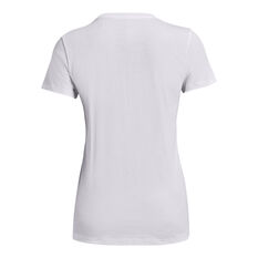 Under Armour Womens Sportystyle Graphic Tee, White, rebel_hi-res