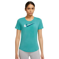 Nike Womens Dri-FIT Run Turquoise Tee, Turquoise, rebel_hi-res