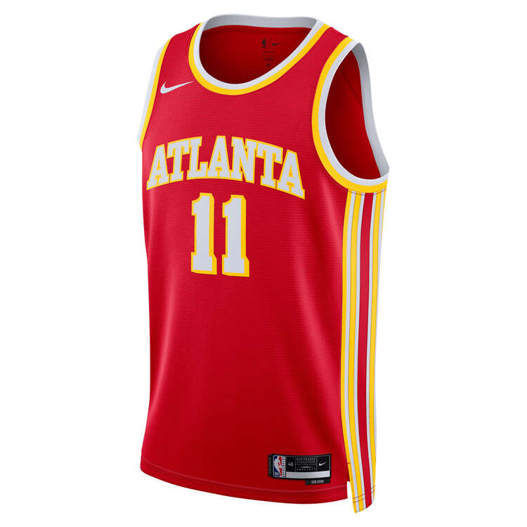Atlanta Hawks Trae Young Mens Icon Edition 2023/24 Basketball Jersey, Red, rebel_hi-res
