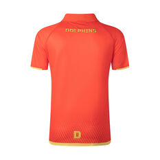 Redcliffe Dolphins 2022 Mens Team Polo, Red, rebel_hi-res