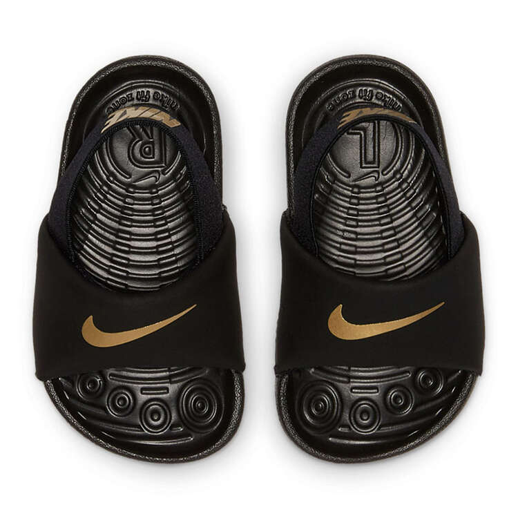 Nike Kawa Toddlers Slides, Black/Gold, rebel_hi-res