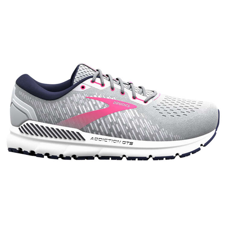 Brooks Addiction GTS 15 D Womens Running Shoes Grey/Pink US 8.5, Grey/Pink, rebel_hi-res