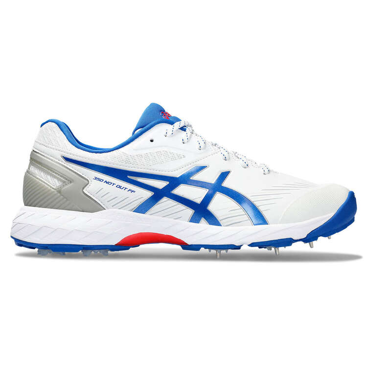 Asics 350 Not Out FF Mens Cricket Shoes White/Blue US 8, White/Blue, rebel_hi-res