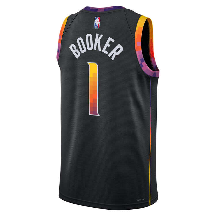 Phoenix Suns Devin Booker Mens Statement Edition 2023/24 Basketball Jersey, Black, rebel_hi-res