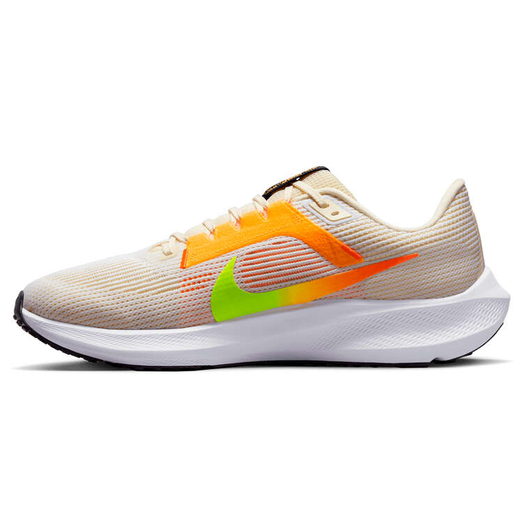 Nike Air Zoom Pegasus 40 Mens Running Shoes, White/Orange, rebel_hi-res