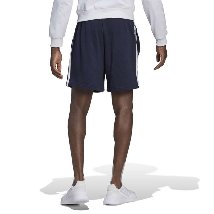adidas Mens Essentials French Terry 3-Stripes Shorts, Navy, rebel_hi-res
