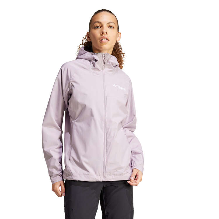 adidas Terrex Womens Multi RAIN.RDY 2-Layer Rain Jacket, Purple, rebel_hi-res