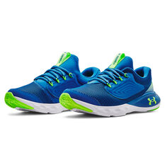 Under Armour Charged Vantage 2 GS Kids Running Shoes, Blue/Green, rebel_hi-res