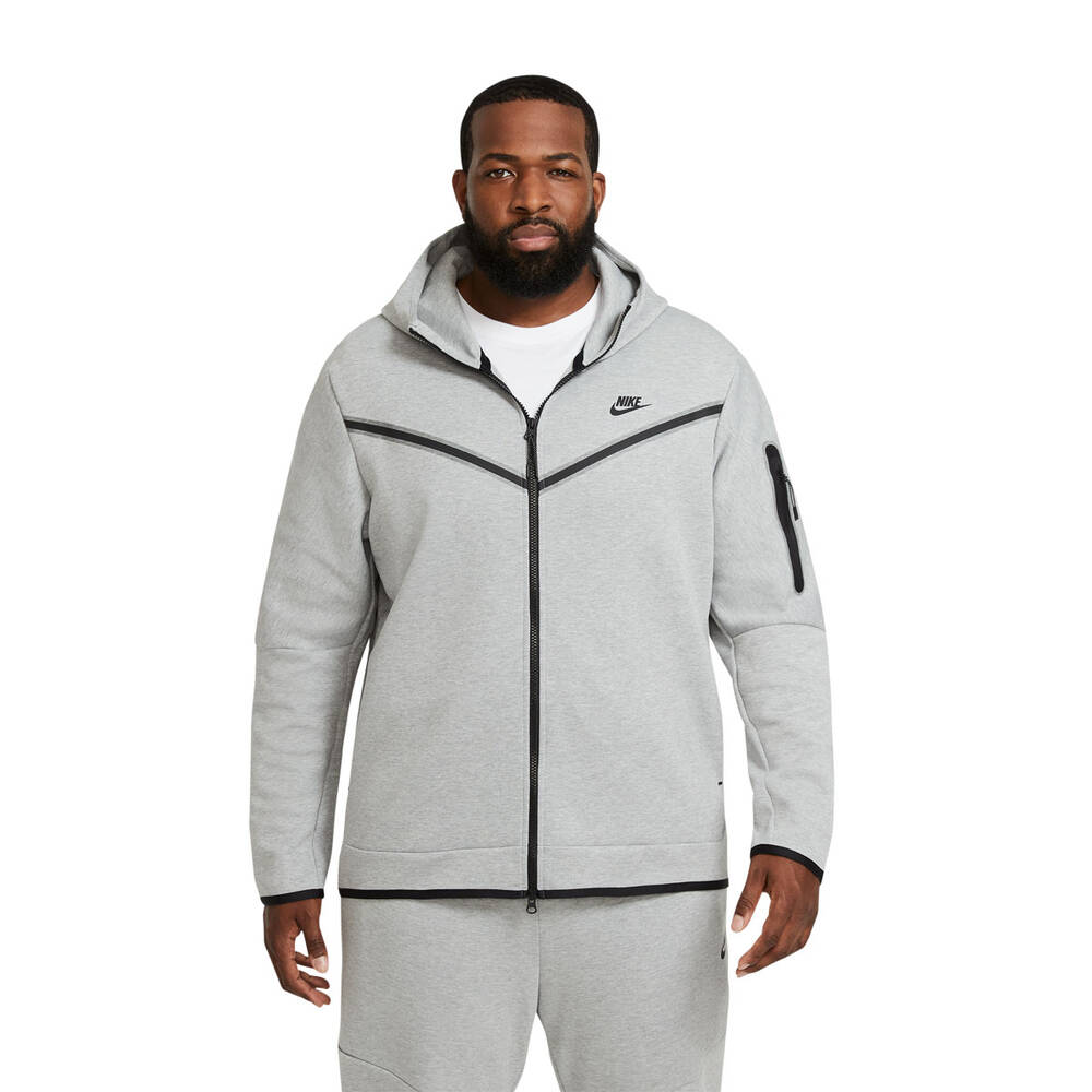 Nike Mens Sportswear Tech Fleece Full-Zip Hoodie Grey XL | Rebel