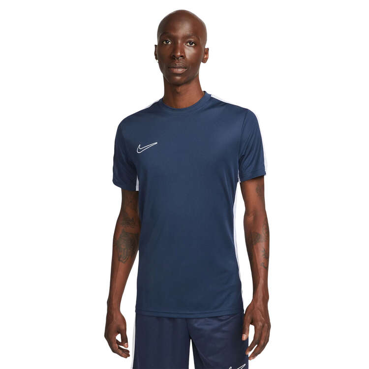 Nike Mens Dri-FIT Academy 23 Short-Sleeve Global Football Top Blue/White S, Blue/White, rebel_hi-res