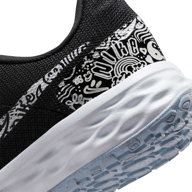 Nike Revolution 6 Next Nature GS Kids Running Shoes, Black/White, rebel_hi-res