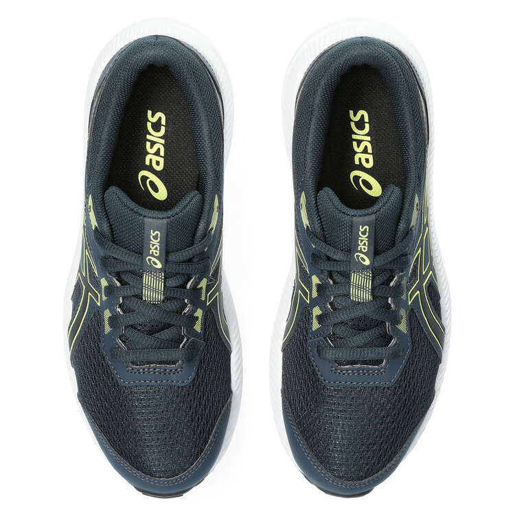 Asics Contend 8 GS Kids Running Shoes, Navy/Yellow, rebel_hi-res