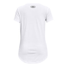 Under Armour Girls Live Sportstyle Graphic Tee, White, rebel_hi-res