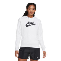 Nike Womens Sportswear Essential Fleece Pullover Hoodie White XS, White, rebel_hi-res