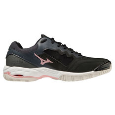 Mizuno Wave Phantom 2 Womens Netball Shoes, Black/Pink, rebel_hi-res
