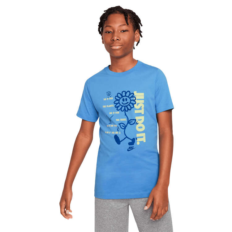 Nike Kids Flower Tee Blue XS, Blue, rebel_hi-res