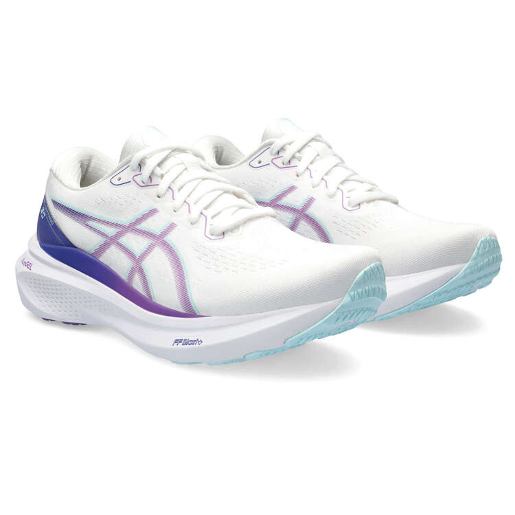 Asics GEL Kayano 30 Womens Running Shoes, White/Purple, rebel_hi-res