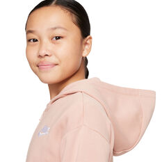 Nike Girls Sportswear VF Club Fleece Ful-Zip Hoodie Pink XS, Pink, rebel_hi-res