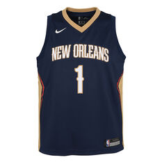 New Orleans Pelicans Zion Williamson 2019/20 Kids Icon Edition Swingman Jersey, Navy, rebel_hi-res