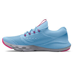 Under Armour Charged Vantage 2 GS Kids Running Shoes, Blue/Pink, rebel_hi-res