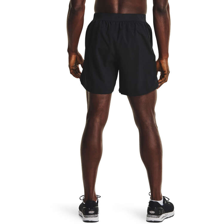 Under Armour Mens UA Launch 5-inch Running Shorts, Black/Reflective, rebel_hi-res