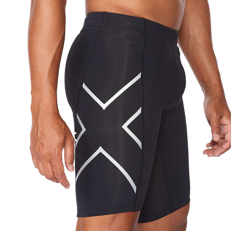 2XU Mens Compression Shorts, Black, rebel_hi-res