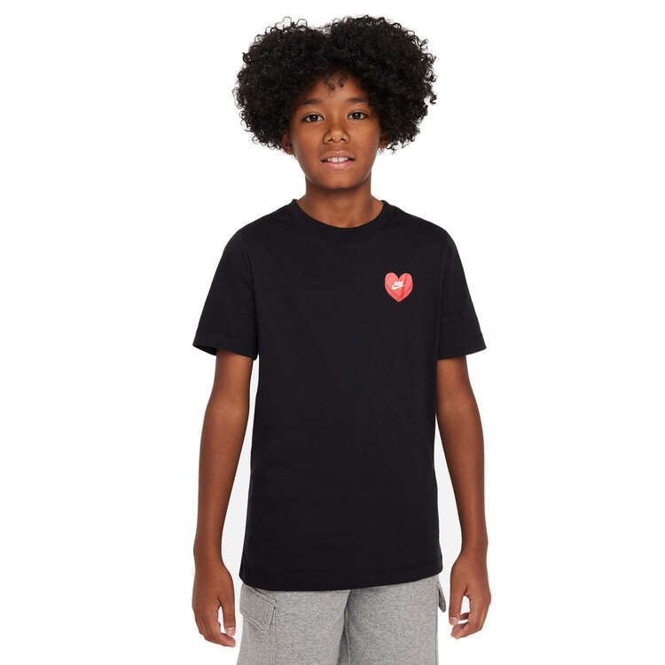 Nike Kids Sportswear Heart Tee Black XS, Black, rebel_hi-res