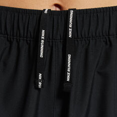 Nike Womens Dri-FIT Swoosh Run 7/8 Mid-Rise Running Pants, Black, rebel_hi-res