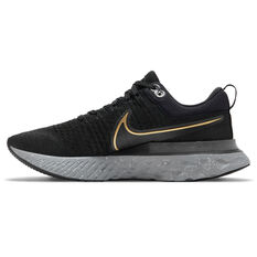 Nike React Infinity Run Flyknit 2 Mens Running Shoes Black/Gold US 7, Black/Gold, rebel_hi-res