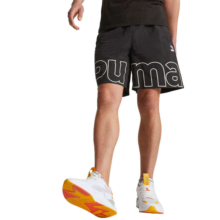Puma Mens TEAM Relaxed Shorts Black S, Black, rebel_hi-res