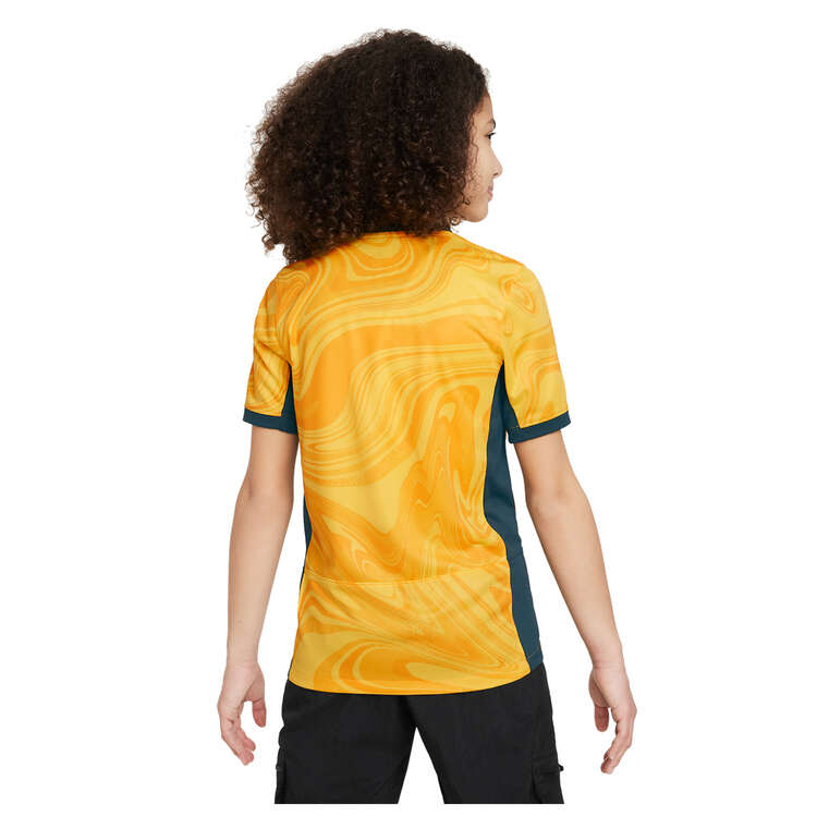 Nike Australia 2023 Kids Stadium Home Dri-FIT Football Jersey, Gold, rebel_hi-res