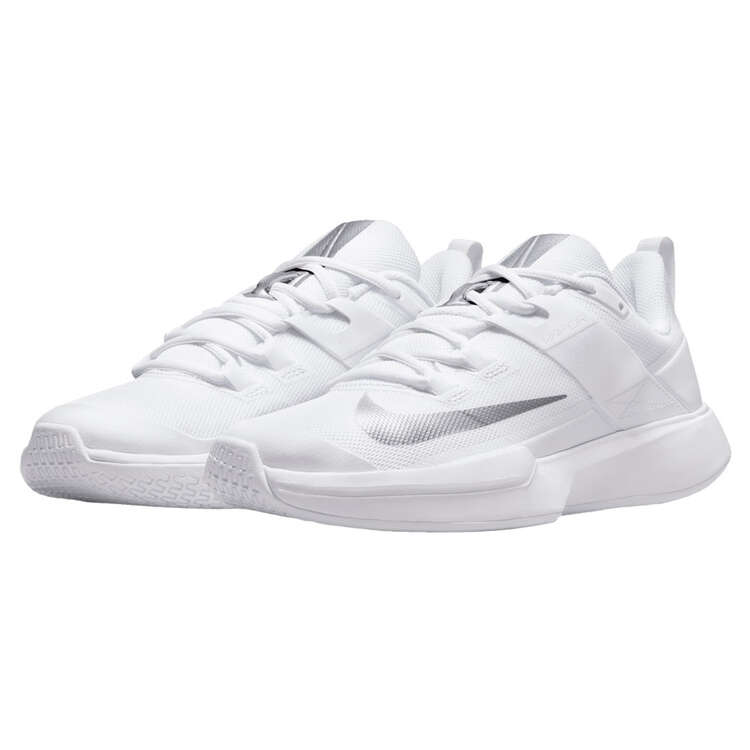 NikeCourt Vapor Lite Womens Hard Court Tennis Shoes, White/Silver, rebel_hi-res