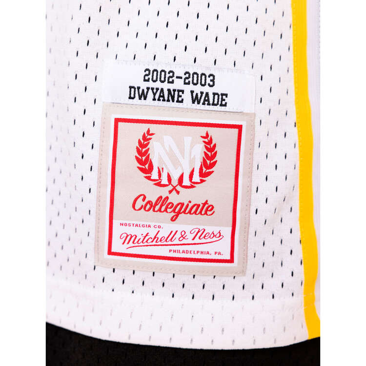 Mitchell & Ness Miami Heat Dwyane Wade 2002/03 Basketball Jersey, White, rebel_hi-res