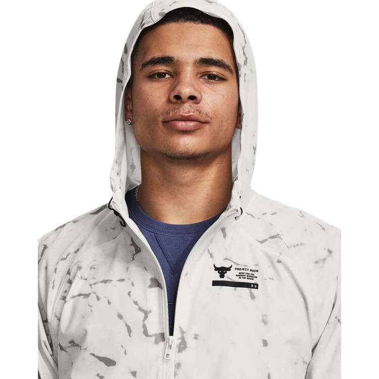 Under Armour Project Rock Mens Unstoppable Jacket, White, rebel_hi-res