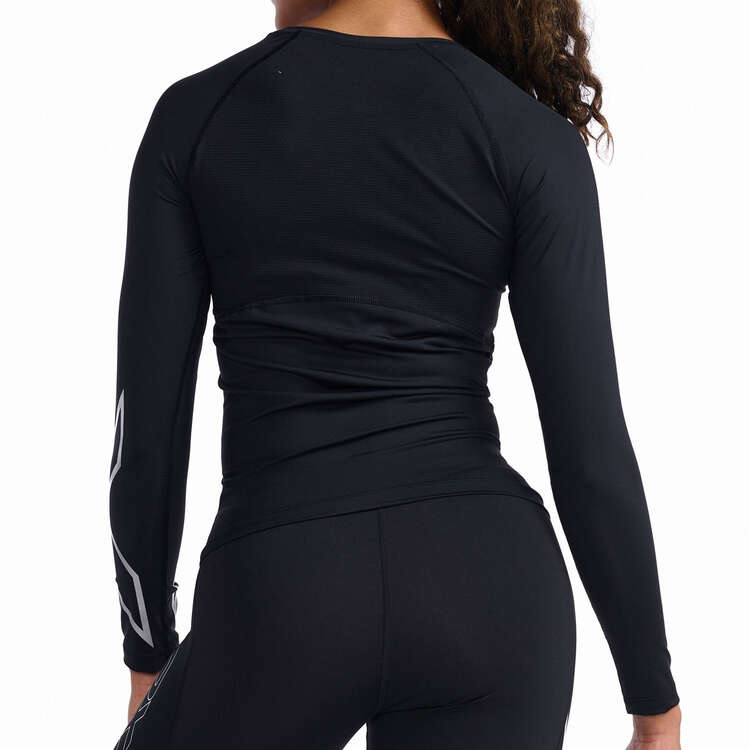 2XU Womens Compression Long Sleeve Top Black XL, Black, rebel_hi-res