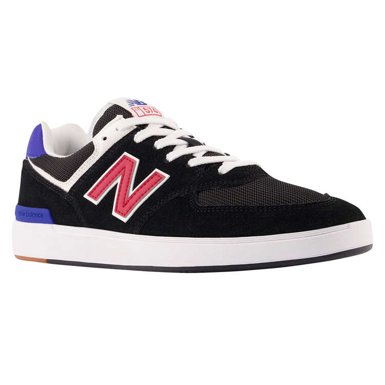 New Balance Court 574 Mens Casual Shoes, Black/Red, rebel_hi-res