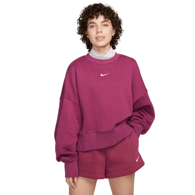 Nike Womens Sportswear Phoenix Fleece Oversized Crewneck Sweatshirt, Purple, rebel_hi-res