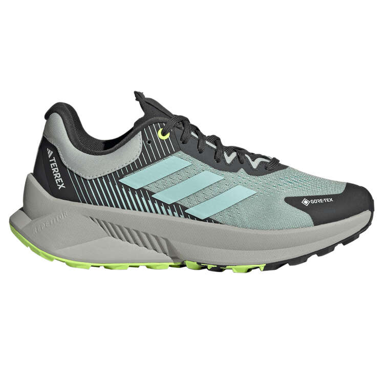 adidas Terrex Soulstride Flow GTX Womens Trail Running Shoes Silver/Blue US 5, Silver/Blue, rebel_hi-res