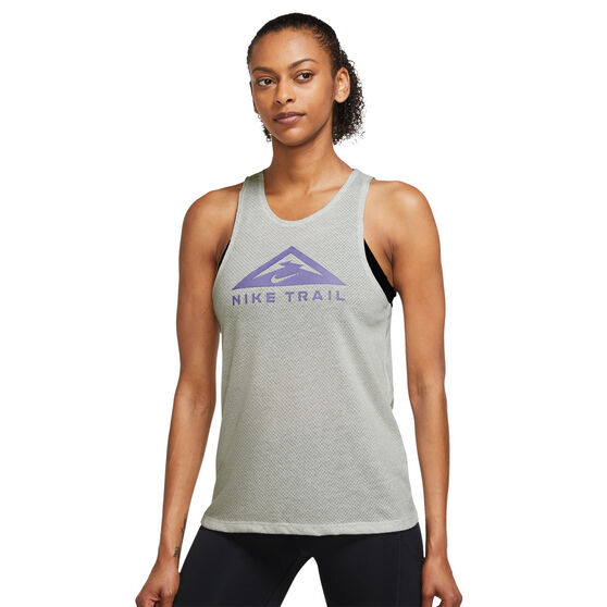Nike Womens Dri-FIT Trail Running Tank, Grey, rebel_hi-res