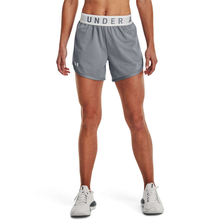 Under Armour Womens UA Play Up 5 Inch Shorts Grey XS, Grey, rebel_hi-res