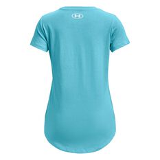 Under Armour Girls Live Sportstyle Graphic Tee Blue/White XS XS, Blue/White, rebel_hi-res