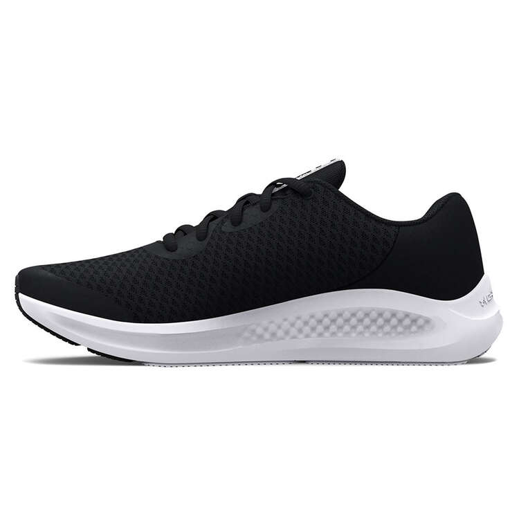Under Armour Charged Pursuit 3 GS Kids Running Shoes Black/White US 4, Black/White, rebel_hi-res