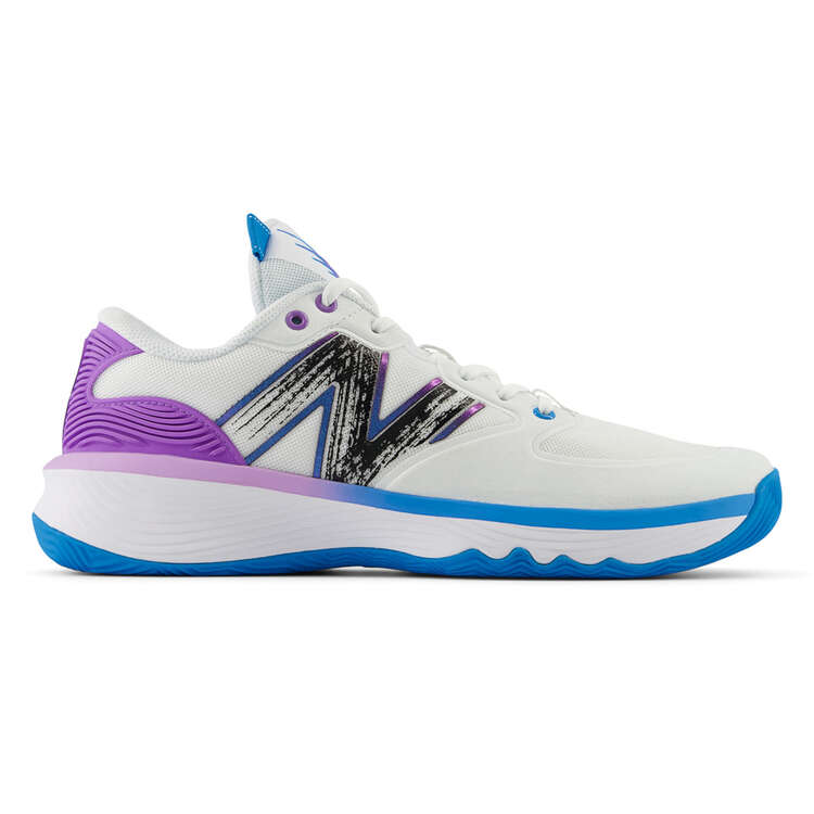 New Balance HESI V1 Basketball Shoes, White/Purple, rebel_hi-res