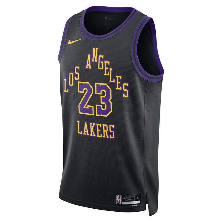 Nike Los Angeles Lakers LeBron James 2023/24 City Basketball Jersey Black S, Black, rebel_hi-res