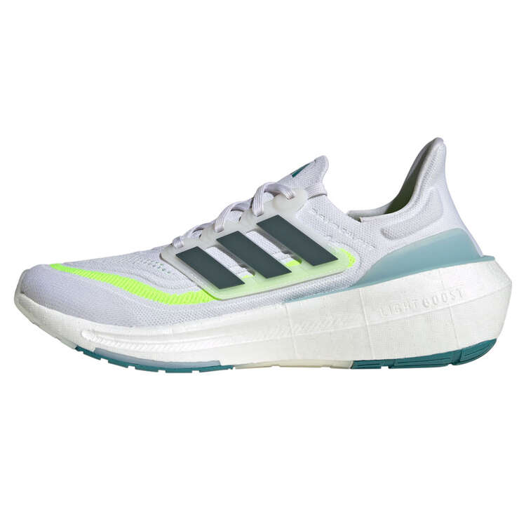 adidas Ultraboost Light Mens Running Shoes, White/Yellow, rebel_hi-res