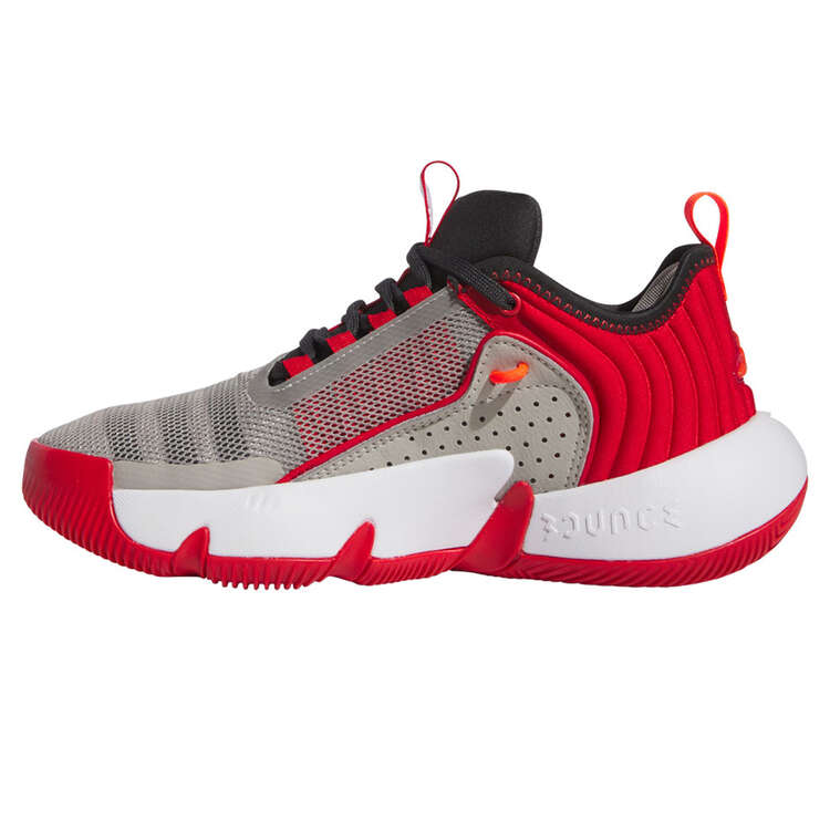 adidas Trae Unlimited GS Kids Basketball Shoes, Grey/Red, rebel_hi-res