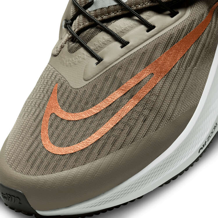 Nike Air Zoom Pegasus FlyEase Womens Running Shoes, Grey/Gold, rebel_hi-res